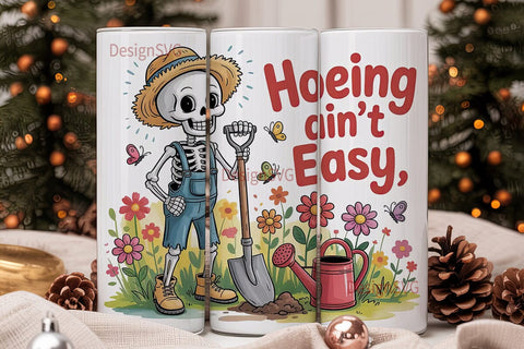 Skeleton Gardener 20oz Tumbler Wrap Sublimation DesignSVG 