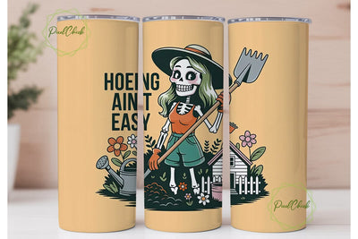 Skeleton Gardener 20oz Tumbler Wrap Sublimation PixelChick 