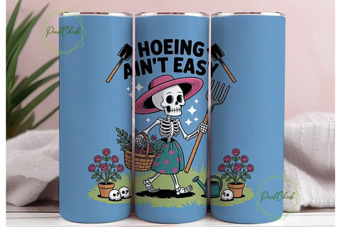 Skeleton Gardener 20oz Tumbler Wrap Sublimation PixelChick 