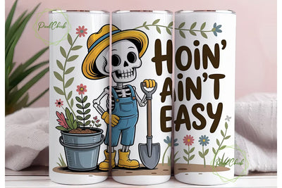 Skeleton Gardener 20oz Tumbler Wrap Sublimation PixelChick 