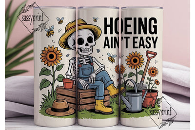 Skeleton Gardener 20oz Tumbler Wrap Sublimation sassyprint 