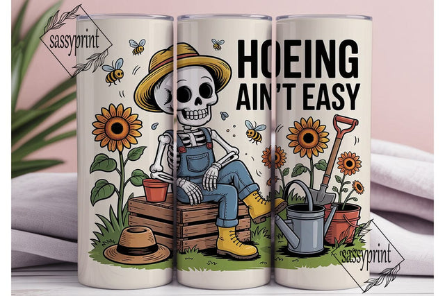 Skeleton Gardener 20oz Tumbler Wrap Sublimation sassyprint 