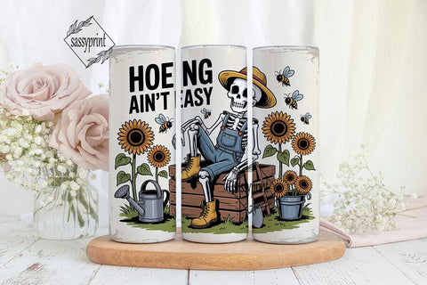 Skeleton Gardener 20oz Tumbler Wrap Sublimation sassyprint 