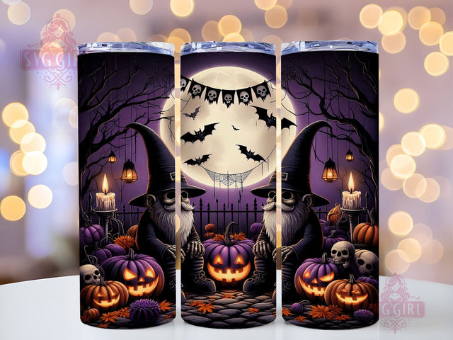 Skeleton Gnomes 20oz Tumbler Wrap Sublimation Design, Straight Tapered Tumbler Wrap, Halloween Gnome Tumbler Png, Instant Digital Download Sublimation SvggirlplusArt 
