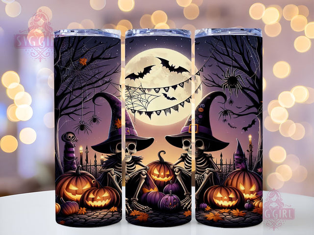 Skeleton Gnomes 20oz Tumbler Wrap Sublimation Design, Straight Tapered Tumbler Wrap, Halloween Gnome Tumbler Png, Instant Digital Download Sublimation SvggirlplusArt 