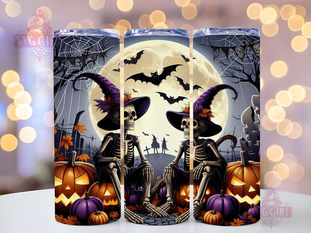 Skeleton Gnomes 20oz Tumbler Wrap Sublimation Design, Straight Tapered Tumbler Wrap, Halloween Gnome Tumbler Png, Instant Digital Download Sublimation SvggirlplusArt 