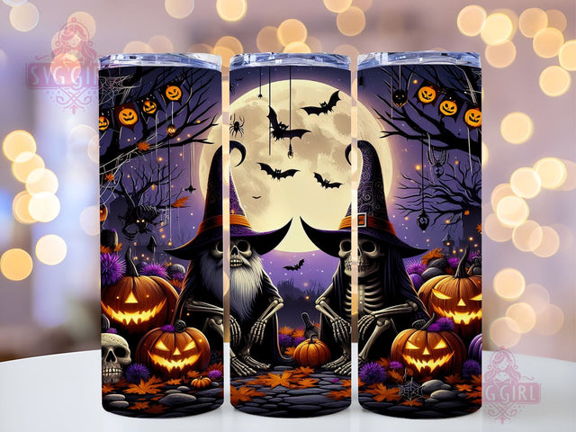 Skeleton Gnomes 20oz Tumbler Wrap Sublimation Design, Straight Tapered Tumbler Wrap, Halloween Gnome Tumbler Png, Instant Digital Download Sublimation SvggirlplusArt 