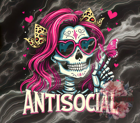 Skeleton Graphic, Antisocial Art, PNG Download, Sublimation Design, Halloween Decor, Spooky Graphics, Dark Humor, Goth Aesthetic Sublimation Li Zamperini 