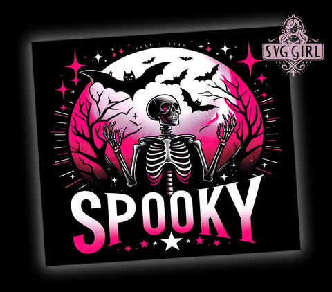 Skeleton Halloween 20oz Tumbler Wrap Sublimation Design, Straight Tapered Tumbler Wrap, Spooky Tumbler Png, Instant Digital Download Sublimation SvggirlplusArt 