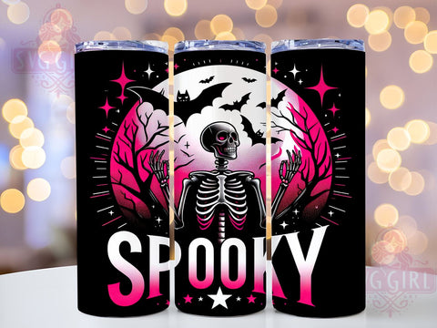 Skeleton Halloween 20oz Tumbler Wrap Sublimation Design, Straight Tapered Tumbler Wrap, Spooky Tumbler Png, Instant Digital Download Sublimation SvggirlplusArt 
