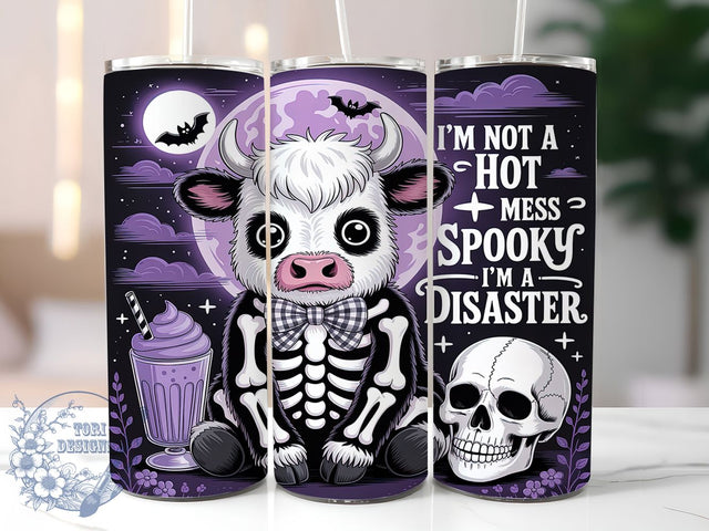 Skeleton Halloween Highland Cow Tumbler, Halloween Highland Cow, Highland Cow Tumbler, 20oz Tumbler Wrap, Skinny Tumbler Png, Sublimation Design, Instant Download Sublimation ToriDesigns 