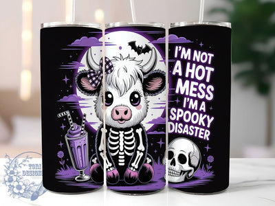 Skeleton Halloween Highland Cow Tumbler, Halloween Highland Cow, Highland Cow Tumbler, 20oz Tumbler Wrap, Skinny Tumbler Png, Sublimation Design, Instant Download Sublimation ToriDesigns 
