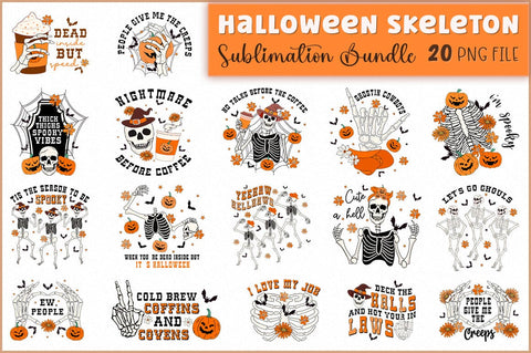 Skeleton Halloween Sublimation Bundle Sublimation Shetara Begum 