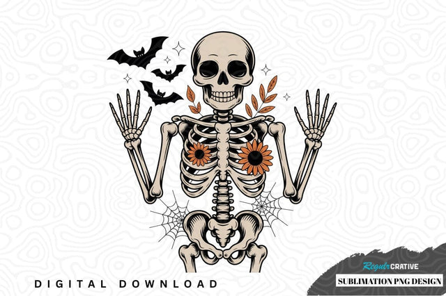 Skeleton halloween sublimation png design Sublimation Regulrcrative 