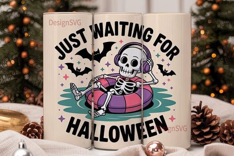 Skeleton Halloween Tumbler Wrap Sublimation DesignSVG 