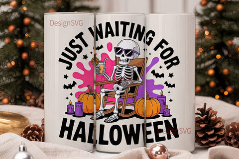 Skeleton Halloween Tumbler Wrap Sublimation DesignSVG 