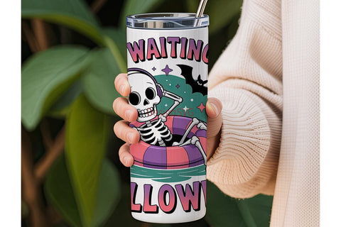 Skeleton Halloween Tumbler Wrap Sublimation DesignSVG 