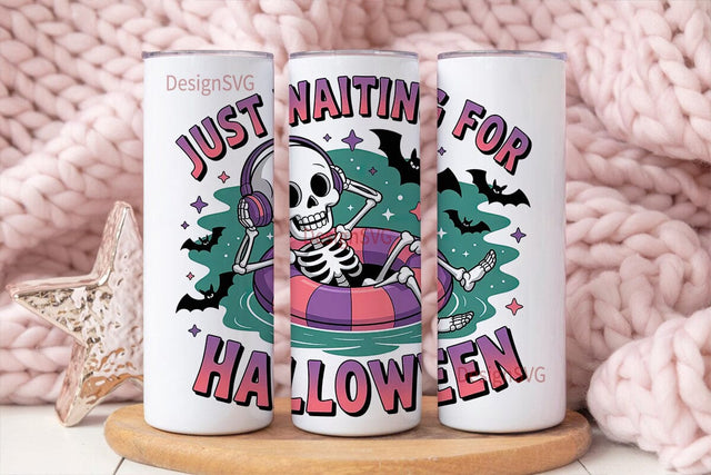 Skeleton Halloween Tumbler Wrap Sublimation DesignSVG 