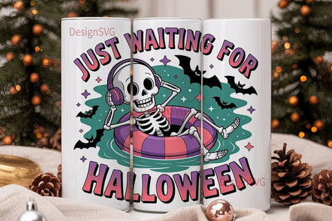 Skeleton Halloween Tumbler Wrap Sublimation DesignSVG 