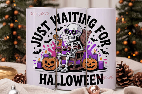 Skeleton Halloween Tumbler Wrap Sublimation DesignSVG 