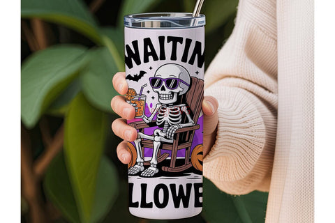 Skeleton Halloween Tumbler Wrap Sublimation DesignSVG 
