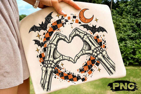Skeleton Hand Heart Halloween PNG SVG DesignDestine 
