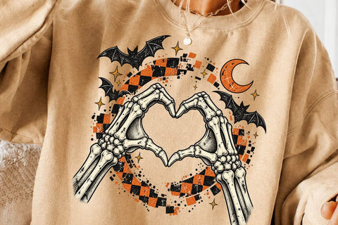Skeleton Hand Heart Halloween PNG SVG DesignDestine 
