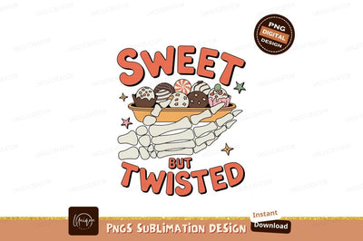 Skeleton hand holding sweet treats sweets candy Sublimation Designangry 