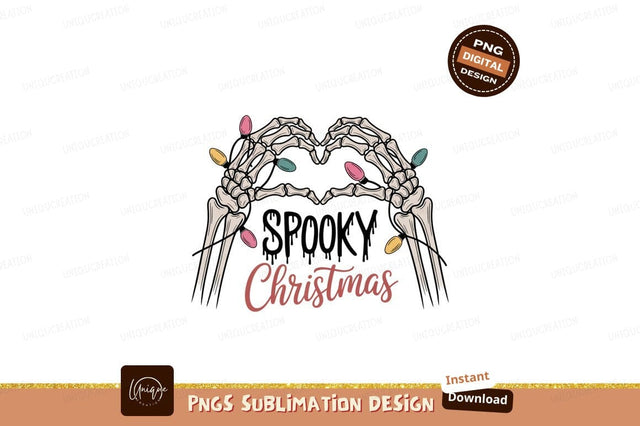 Skeleton hands heart Christmas lights image Sublimation Designangry 