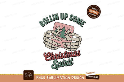 Skeleton hands holding Christmas trees spirit Sublimation Designangry 