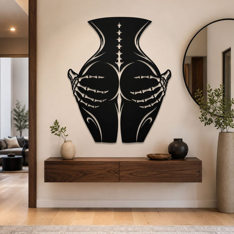 Skeleton Hands on Butt Laser SVG | Gothic Bathroom Wall Art DXF | Sexy Skeleton Metal Wall Decor | Plasma CNC Laser Cut File | Halloween Svg SVG HappyDesignStudio 