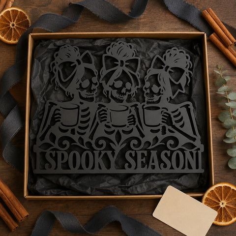 Skeleton Ladies Laser SVG | Spooky Season DXF | Halloween Metal Wall Art | CNC Plasma Cut File | Skeleton Girls Svg SVG HappyDesignStudio 