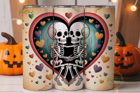 Skeleton Love 20oz Tumbler Wrap Sublimation PixelChick 