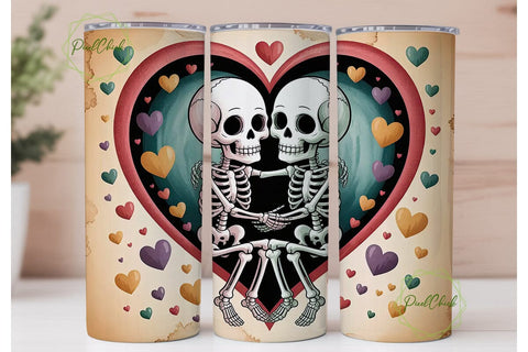 Skeleton Love 20oz Tumbler Wrap Sublimation PixelChick 