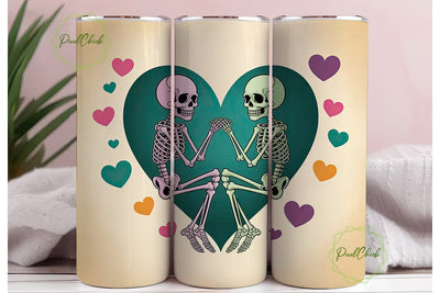 Skeleton Love 20oz Tumbler Wrap Sublimation PixelChick 