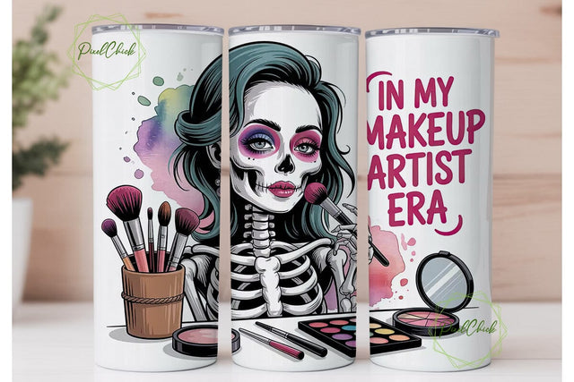 Skeleton Makeup Artist 20oz Tumbler Sublimation PixelChick 