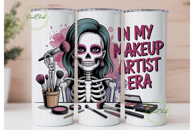 Skeleton Makeup Artist 20oz Tumbler Sublimation PixelChick 