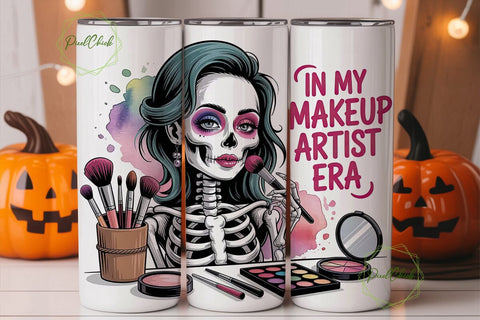 Skeleton Makeup Artist 20oz Tumbler Sublimation PixelChick 