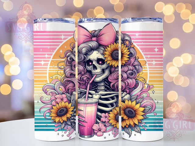Skeleton Mom Gothic Coffee Tumbler Wrap, Coffee Lover Wrap, Sunflower Sublimation, Gothic Coffee Cup, Spooky Mom Mug, Halloween Coffee Design, Dark Aesthetic Tumbler Sublimation SvggirlplusArt 