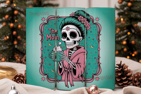 Skeleton Mom Tumbler Wrap PNG Sublimation DesignSVG 