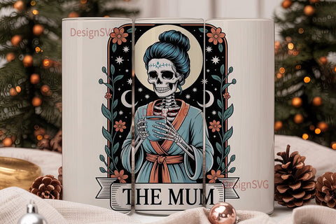 Skeleton Mum 20oz Tumbler Wrap Sublimation DesignSVG 