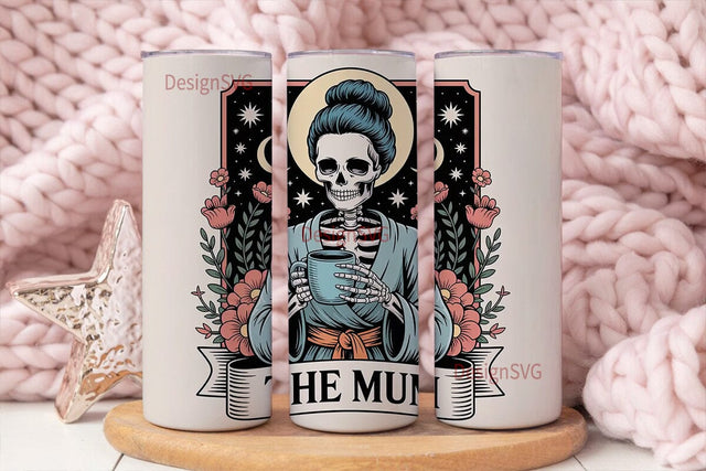 Skeleton Mum 20oz Tumbler Wrap Sublimation DesignSVG 