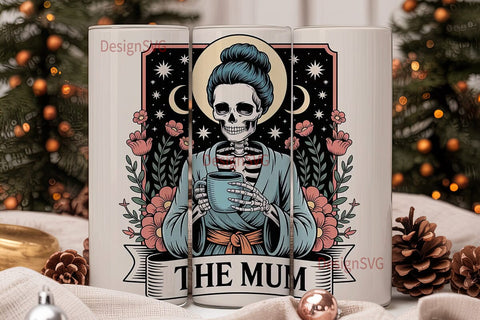 Skeleton Mum 20oz Tumbler Wrap Sublimation DesignSVG 