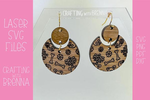 Skeleton Nested Earring Laser SVG File SVG Crafting With Brenna 