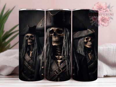 Skeleton Pirate Skull Nautical Tumbler, Gothic Pirate Wrap, 20oz Sublimation PNG, Haunted Nautical Design, Dark Fantasy Cup Art, Pirate Skull Tumbler, Ghost Ship Wrap Sublimation Li Zamperini 