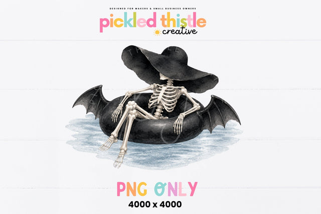 Skeleton Pool Float PNG | Gothic Summer Skeleton0..... Sublimation Pickled Thistle Creative 
