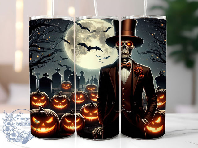 Skeleton Pumpkin Halloween Tumbler Wrap, Halloween Wrap Design, 20oz Sublimation Cup, Spooky Fall Drinkware, Creepy Cute Skeleton Wrap, Jack-o'-Lantern Tumbler Sleeve, Haunted Autumn Cup Sublimation ToriDesigns 