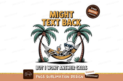 Skeleton relaxing in hammock with drink palm trees Sublimation Designangry 