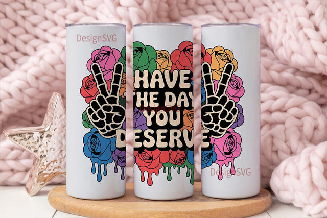 Skeleton & Roses Tumbler Wrap Sublimation DesignSVG 