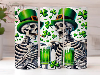 Skeleton Shamrock 20oz Tumbler Wrap, St Patrick's Day, Skeletons, Shamrock Tumbler, 20oz Wrap, Sublimation Design, Halloween St Patrick's, Irish Decor Sublimation Lara' s Designs 